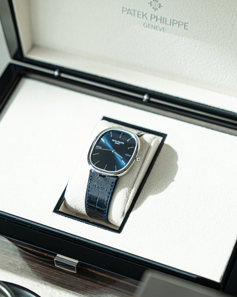 Patek Philippe Golden Ellipse 5738P-001  Platinum Blue Dial 34mm
