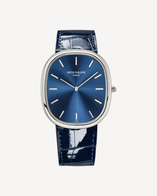 Patek Philippe 5738P-001 Golden Ellipse Platinum Blue Dial 34mm