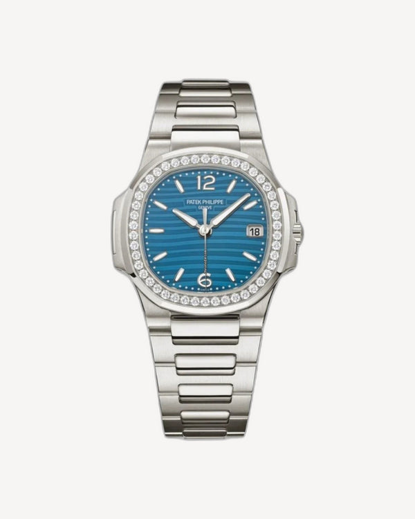Patek Philippe Nautilus 7010/1G-013 White Gold Blue Wave Dial 32mm